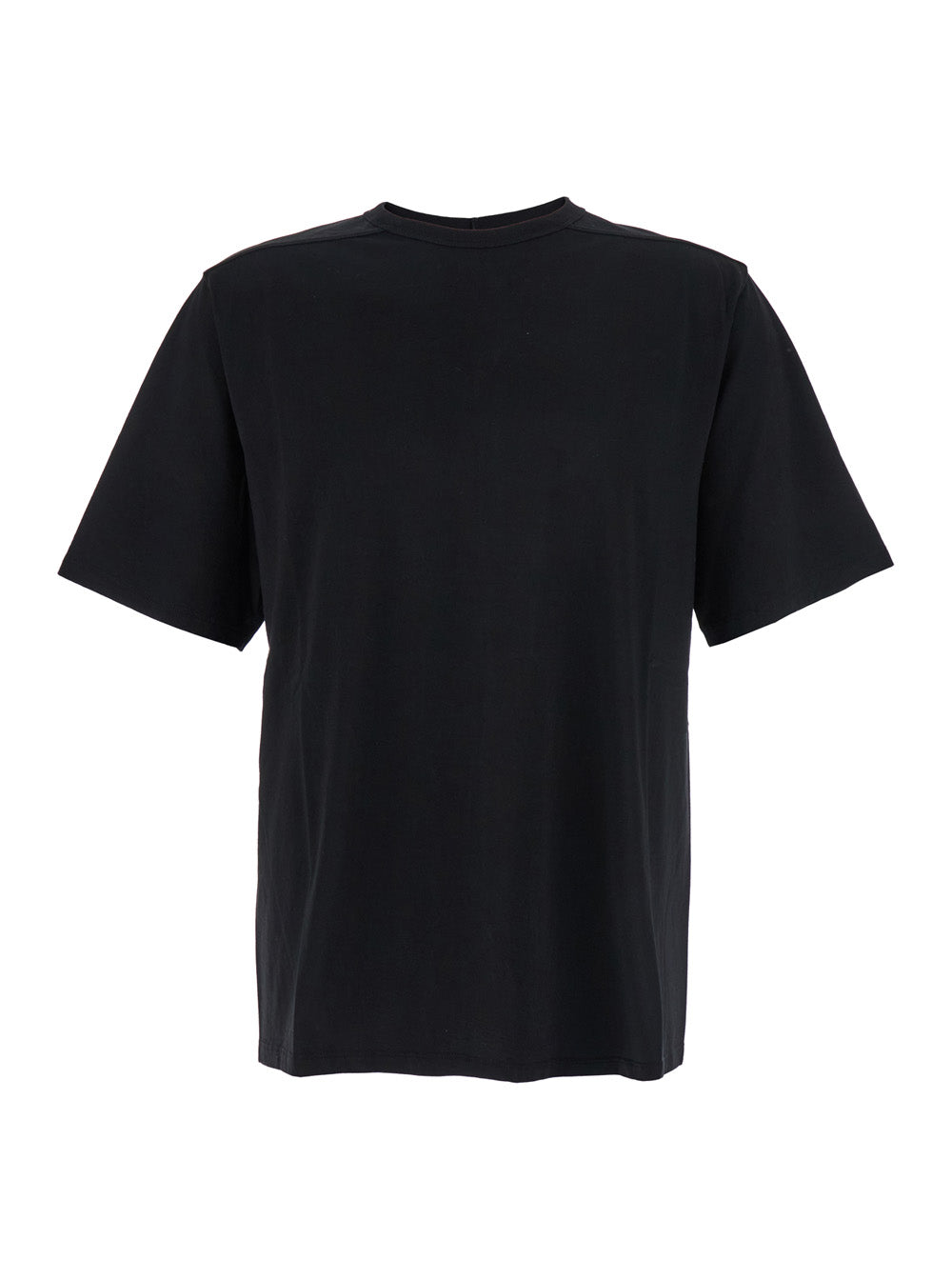 Rick Owens Men 'Brad' Black Crewneck T-Shirt With Rear Stitching In Cotton Man