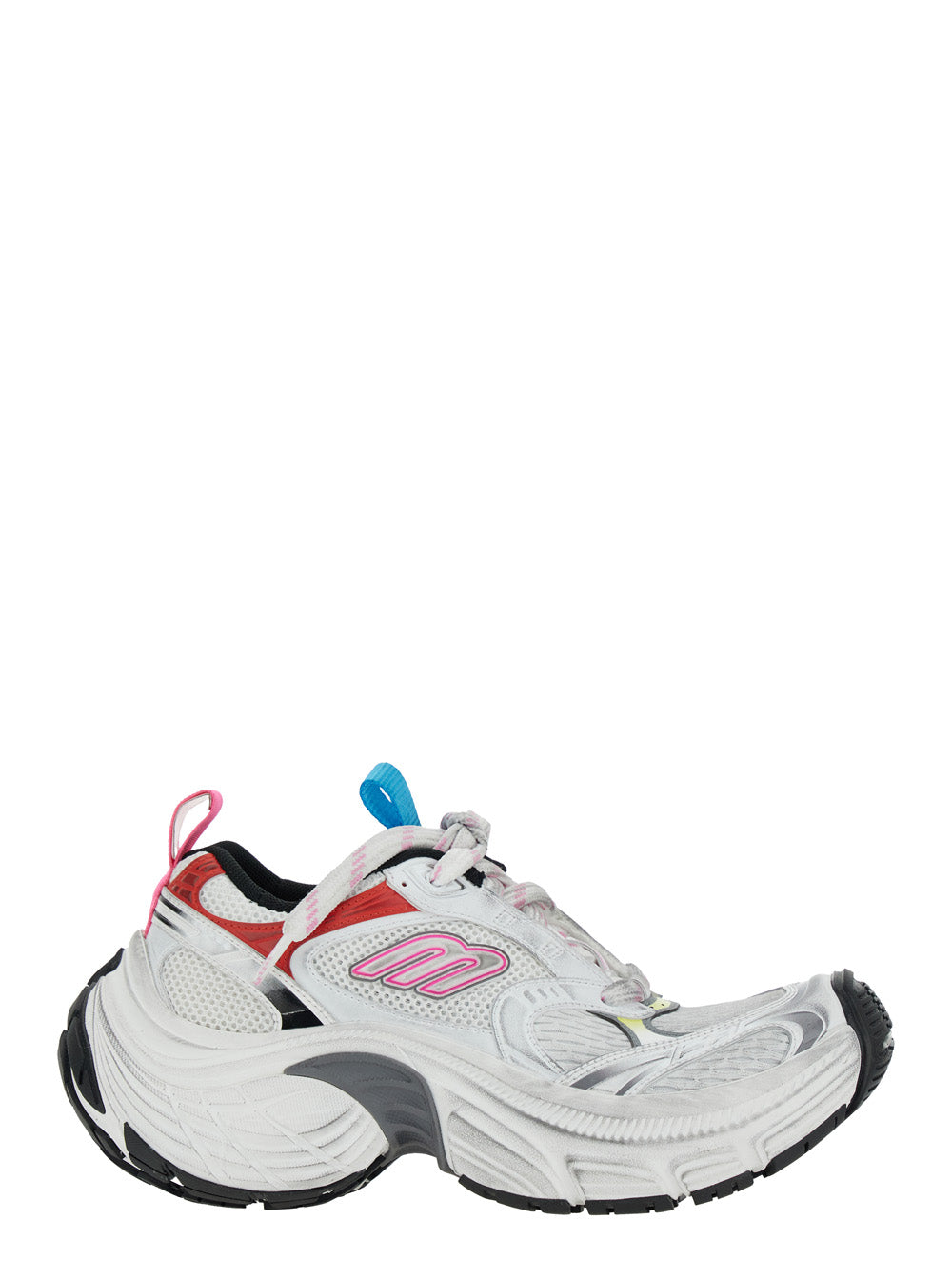 Balenciaga Women '6Xl' White Low Top Sneakers With Mesh Panels And Logo Detail On The Side In Tech Fabric Woman