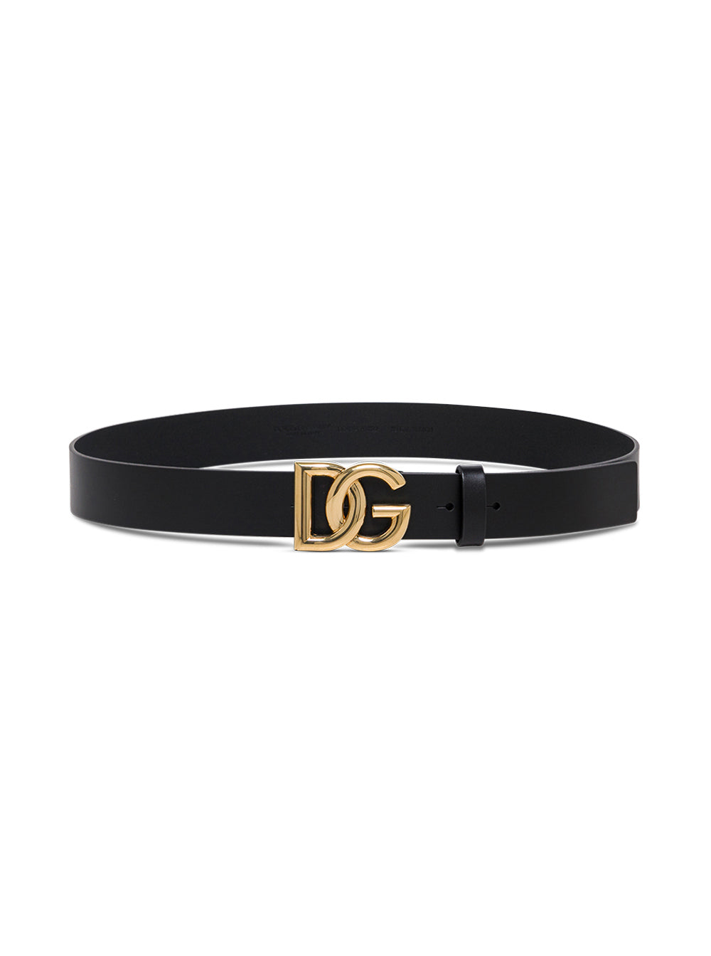 Dolce & Gabbana Men Dolce & Gabbana Man's Black Leather Belt With Dg  Buckle