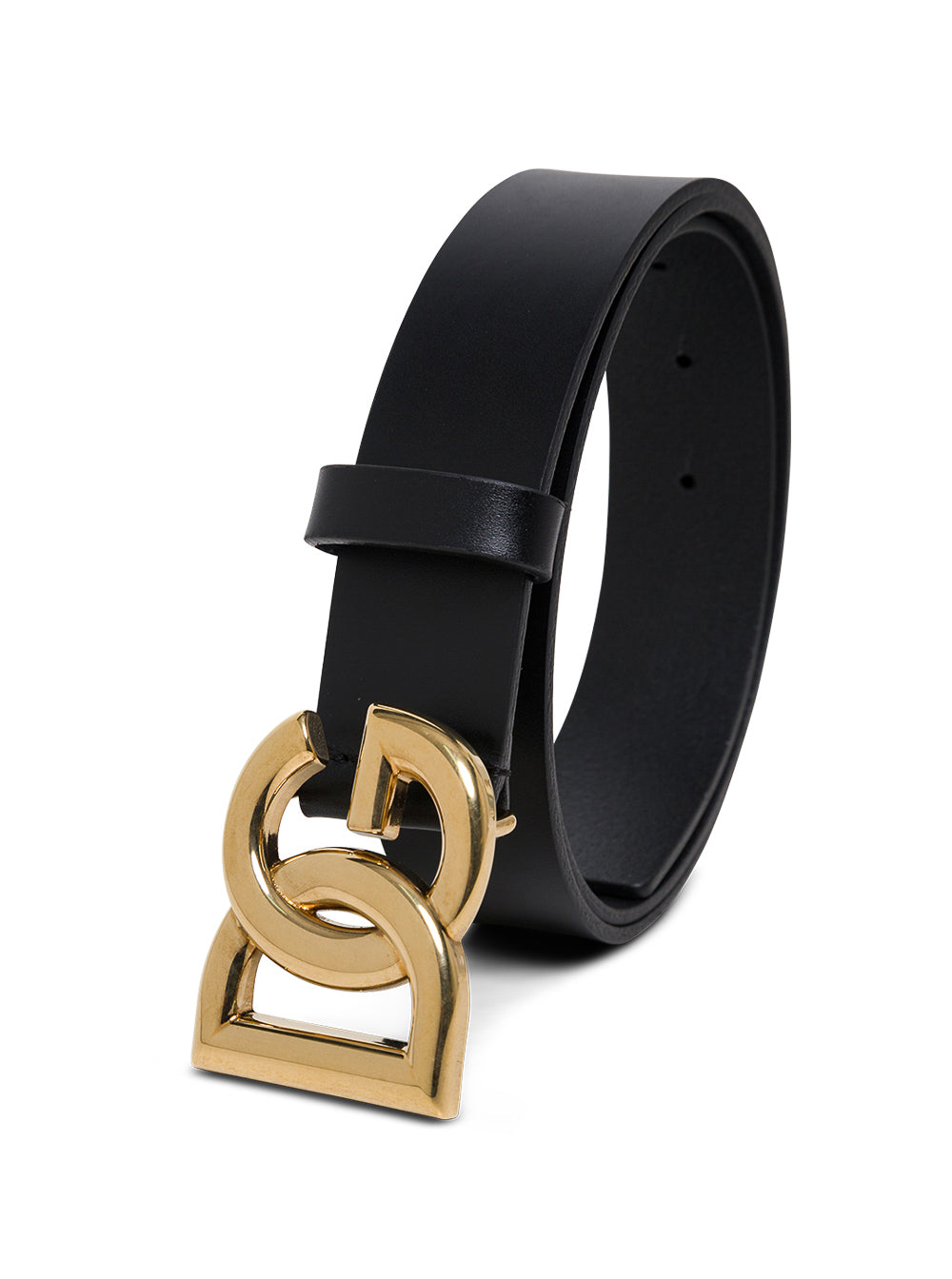 Dolce & Gabbana Men Dolce & Gabbana Man's Black Leather Belt With Dg  Buckle