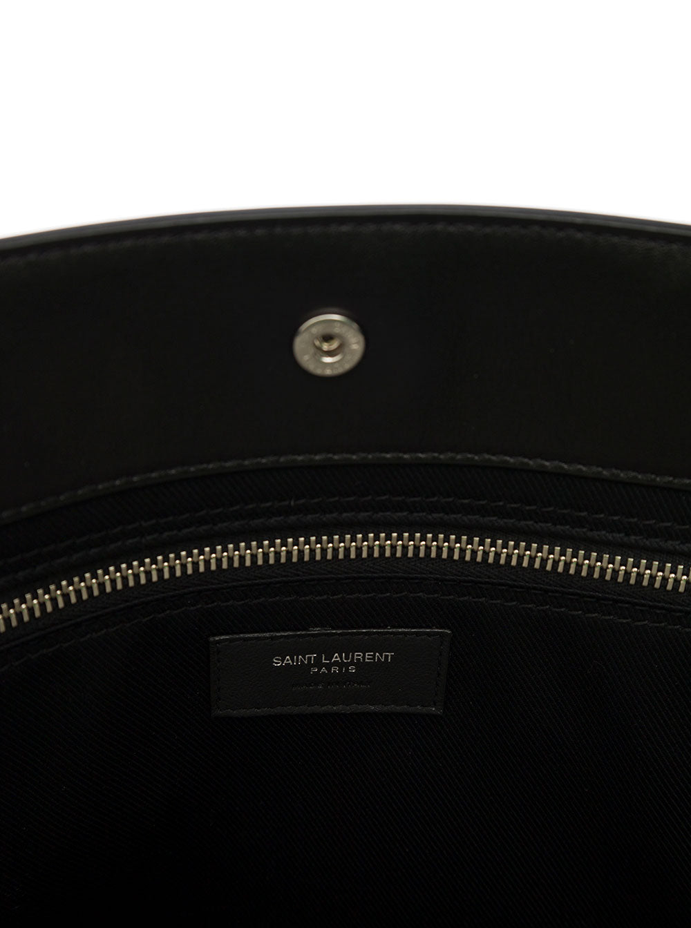 Saint Laurent Men Rive Gauche Large Tote Bag In Black Smooth Leather Man