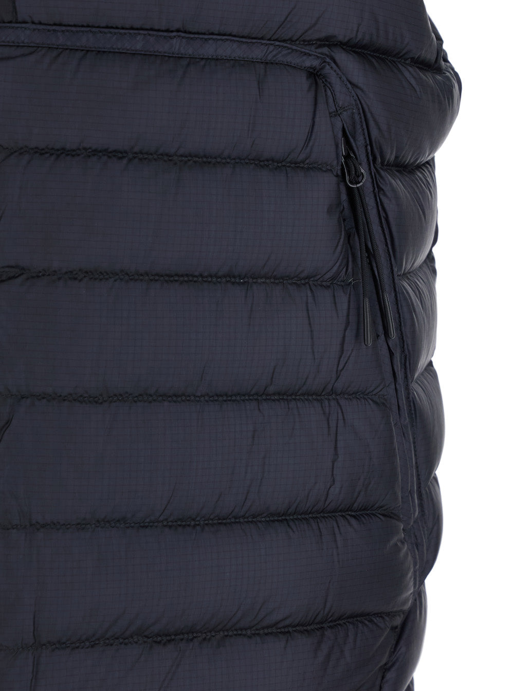 C.P. Company Men Blue Vest With Mock Neck And Logo Plaque On The Side In Tech Fabric Man