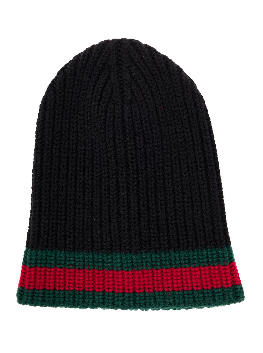 Gucci Men Gucci Men's Black Wool Hat With Web Detail