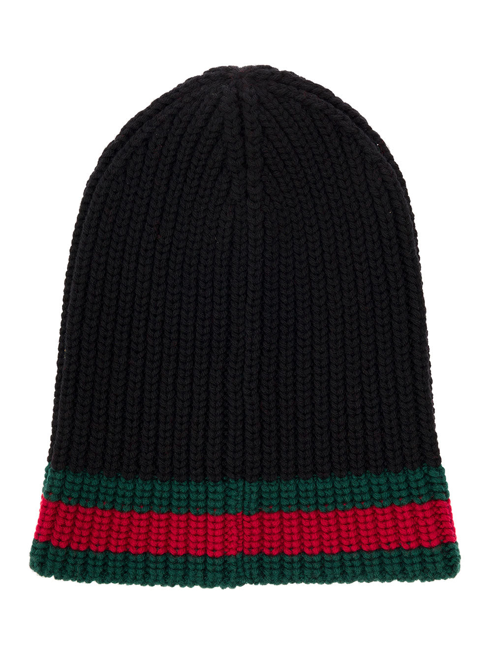 Gucci Men Gucci Men's Black Wool Hat With Web Detail