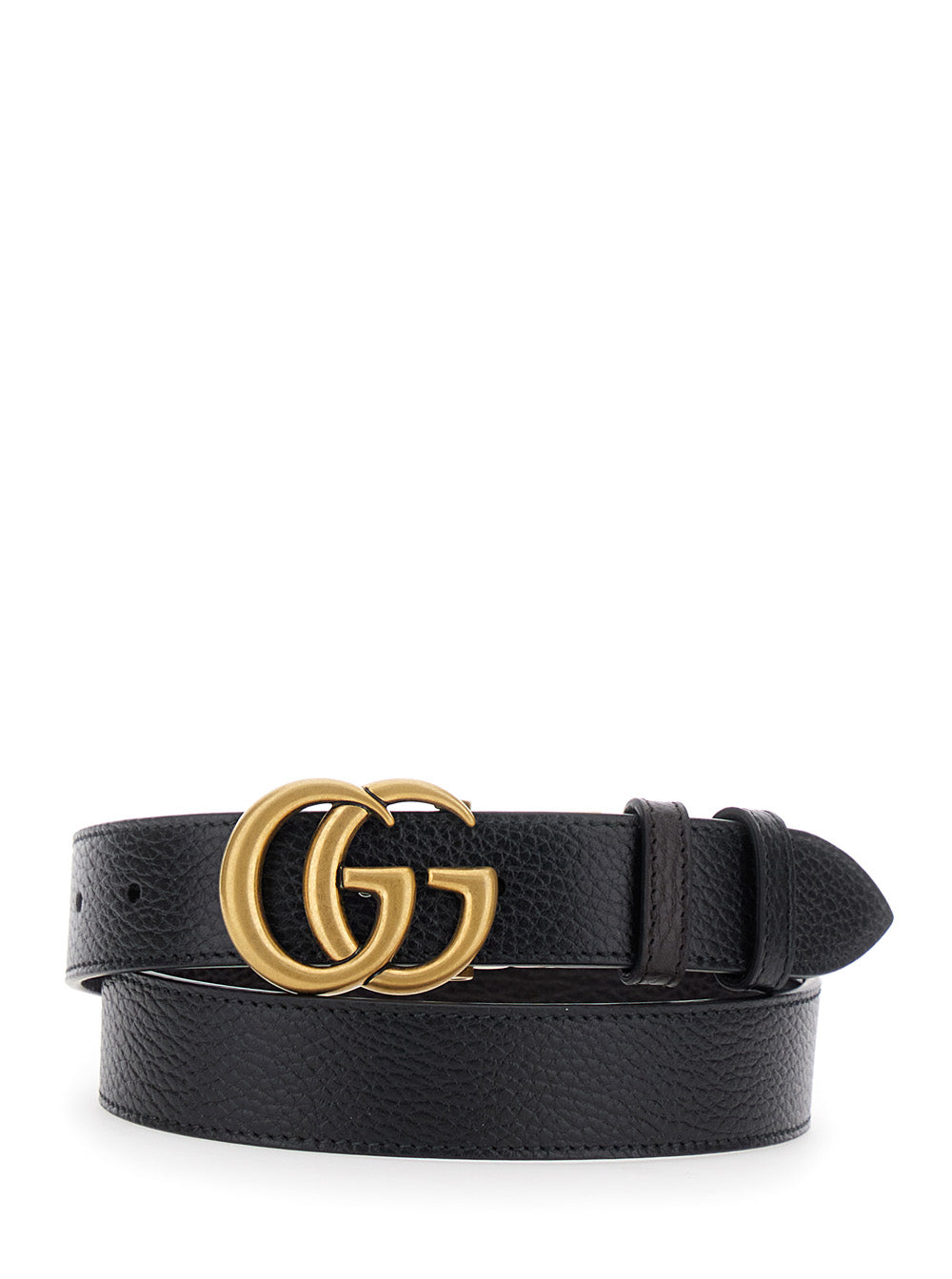 Gucci Men Black Reversible Belt With Buckle With Double G Logo In Leather Man
