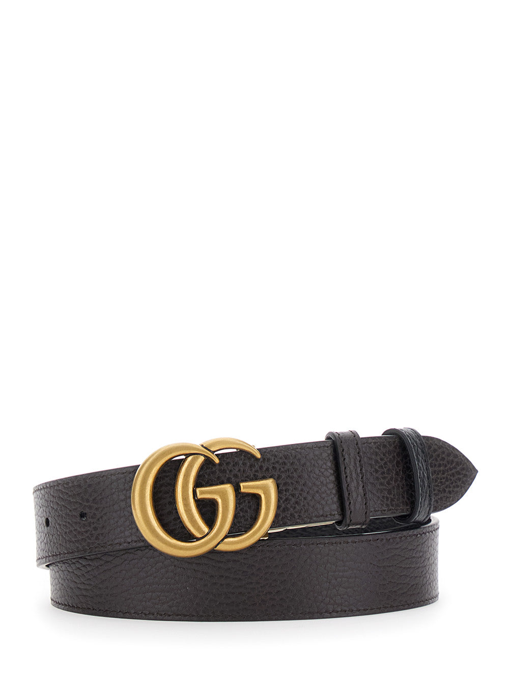 Gucci Men Black Reversible Belt With Buckle With Double G Logo In Leather Man
