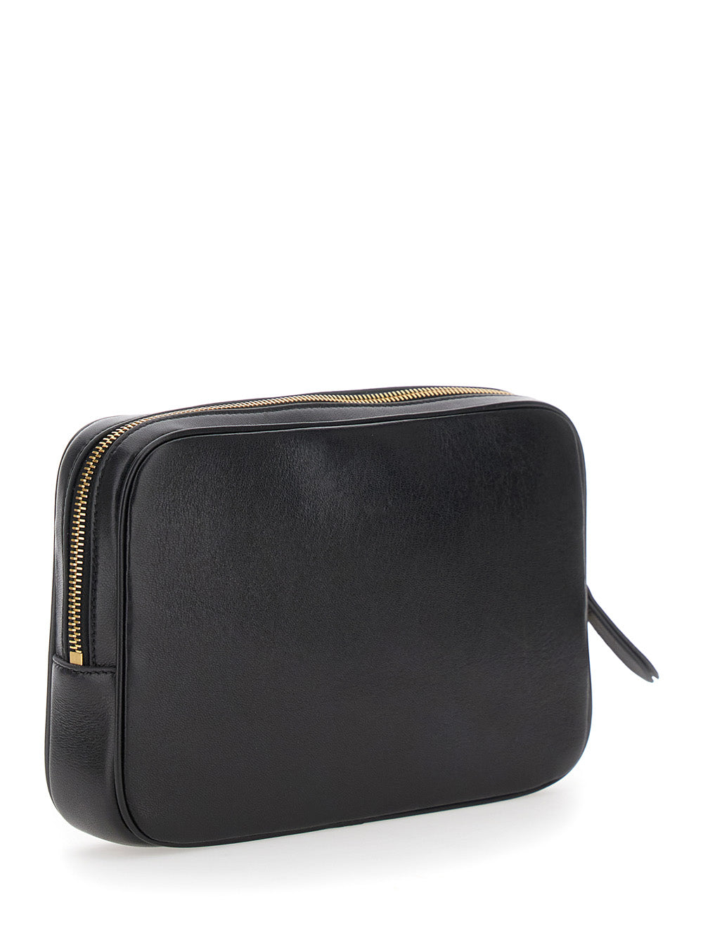 Valentino Garavani Men 'Viva Superstar' Black Clutch With Removable Wrist Strap And Maxi Vlogo On The Front In Leather Man