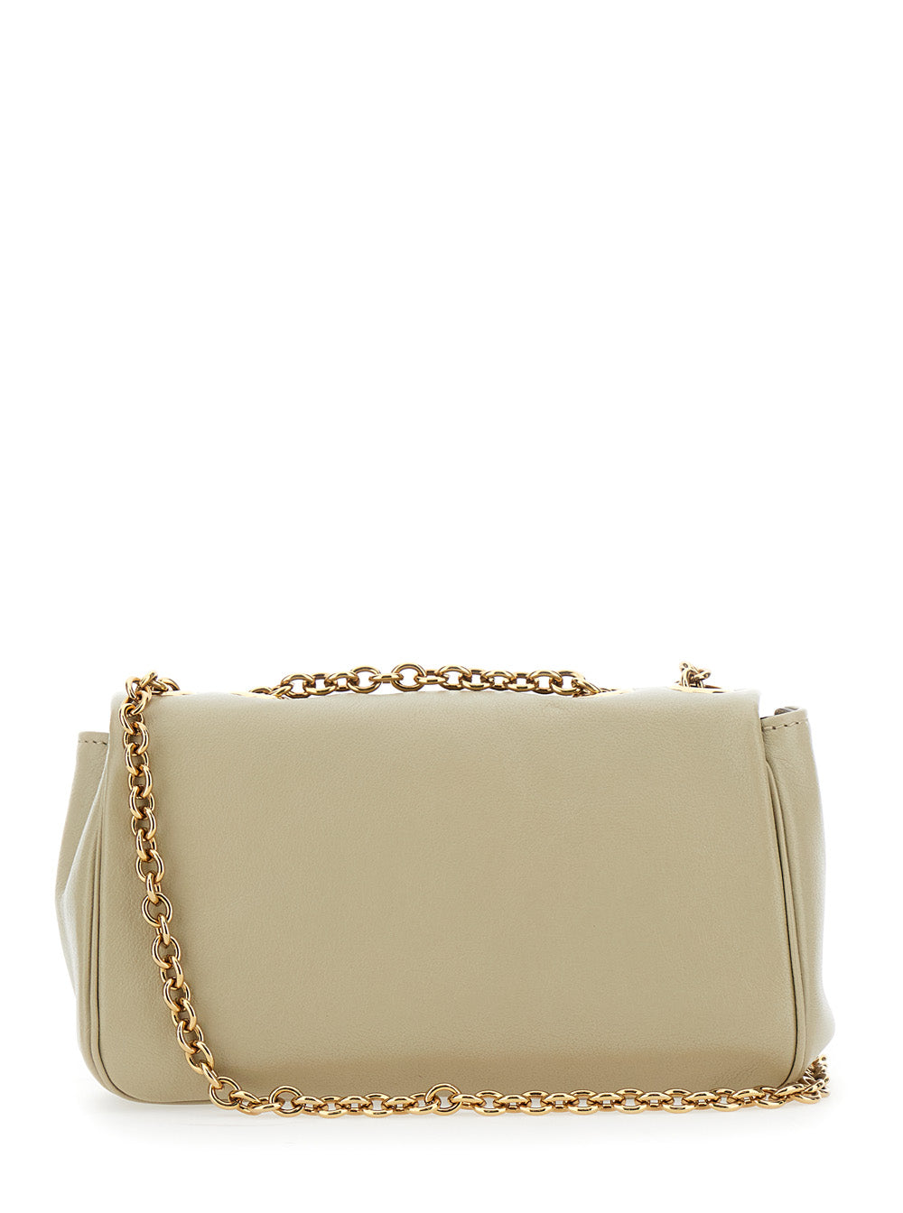 Chloé Women 'Heritage' Beige Shoulder Bag With Chain-Link Shoulder Strap And Logo Plaque On The Front In Leather Woman