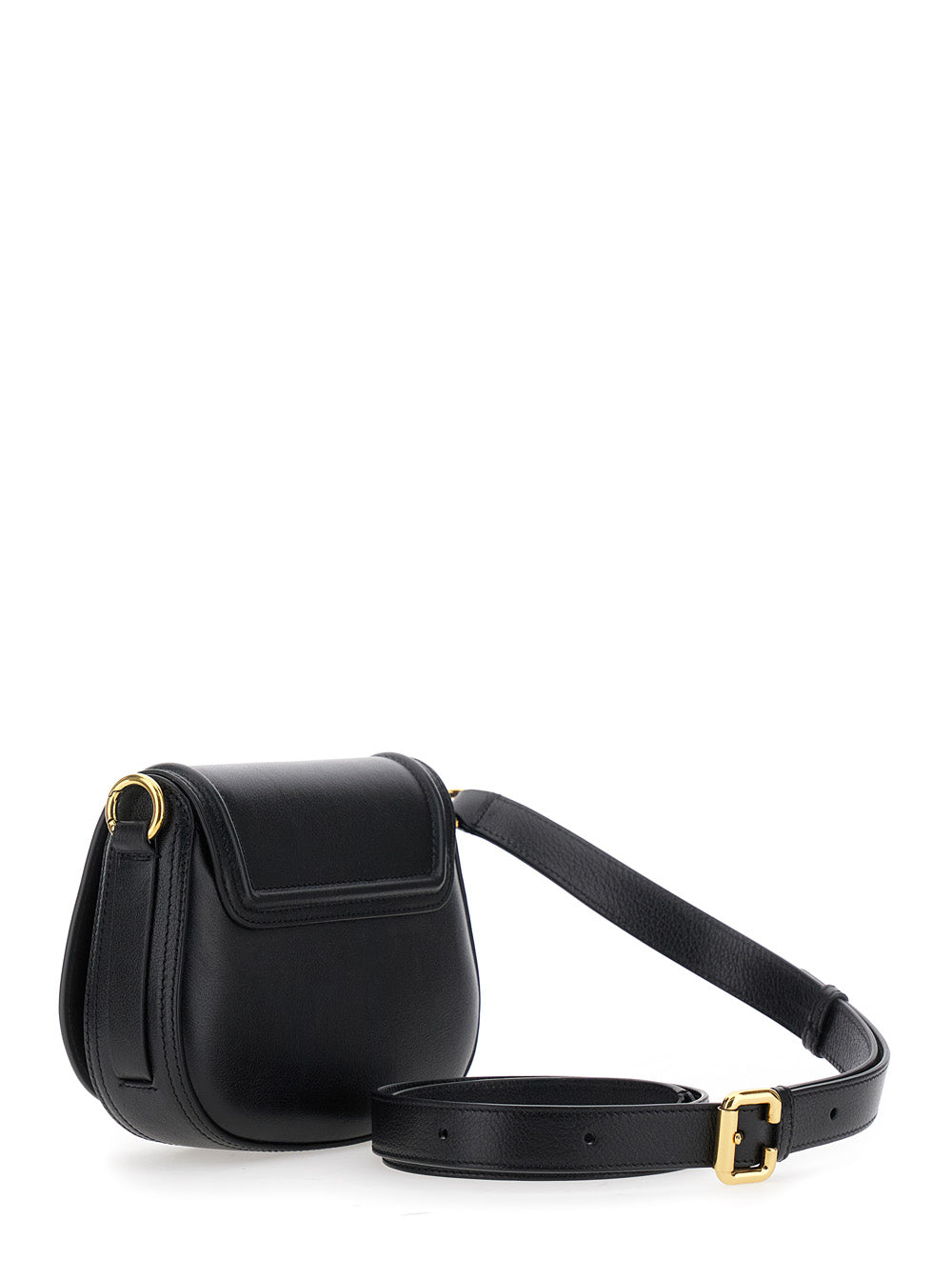 Chloé Women 'Horse Medal' Black Shoulder Bag With Adjustable And Removable Shoulder Strap And Logo Plaque On The Front In Leather Woman