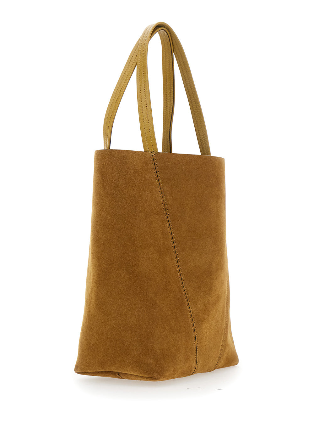 Chloé Women 'Spin' Beige Shoulder Bag With Chain-Link Detail With Logo Charm In Suede Woman