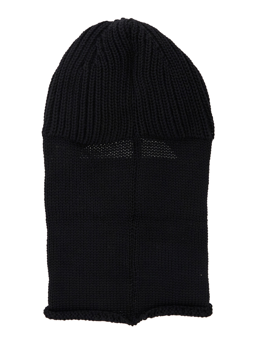 C.P. Company Men Black Knit Ski Mask With Logo Detail On The Front In Wool Man
