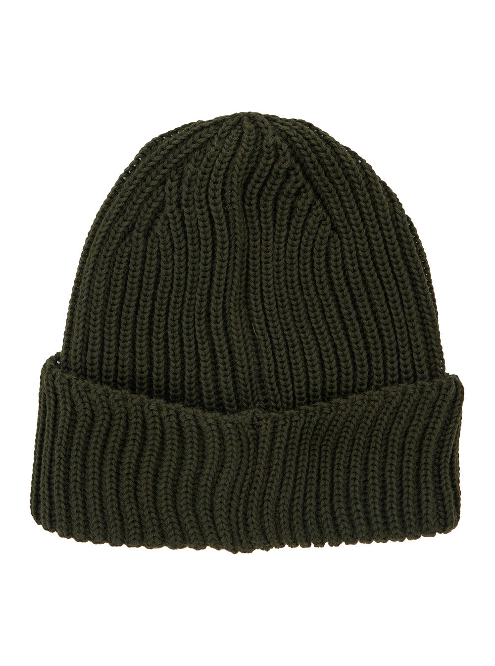 C.P. Company Men Green Knit Beanie With Googles Detail On The Front In Wool Man