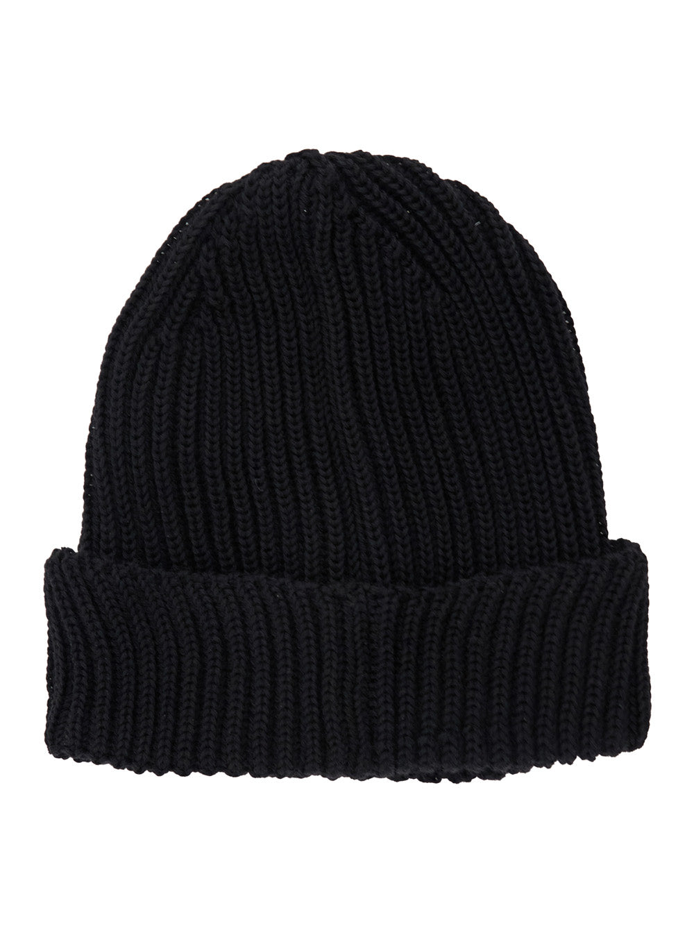 C.P. Company Men Black Knit Beanie With Googles Detail On The Front In Wool Man