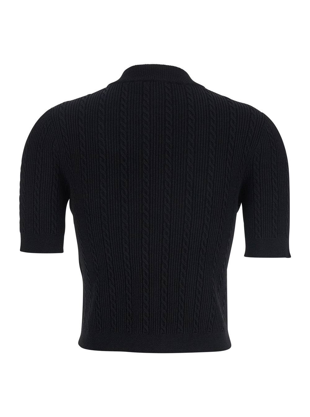 Balmain Women Black Crewneck Cardigan With Jewel Buttons In Viscose Blend Woman