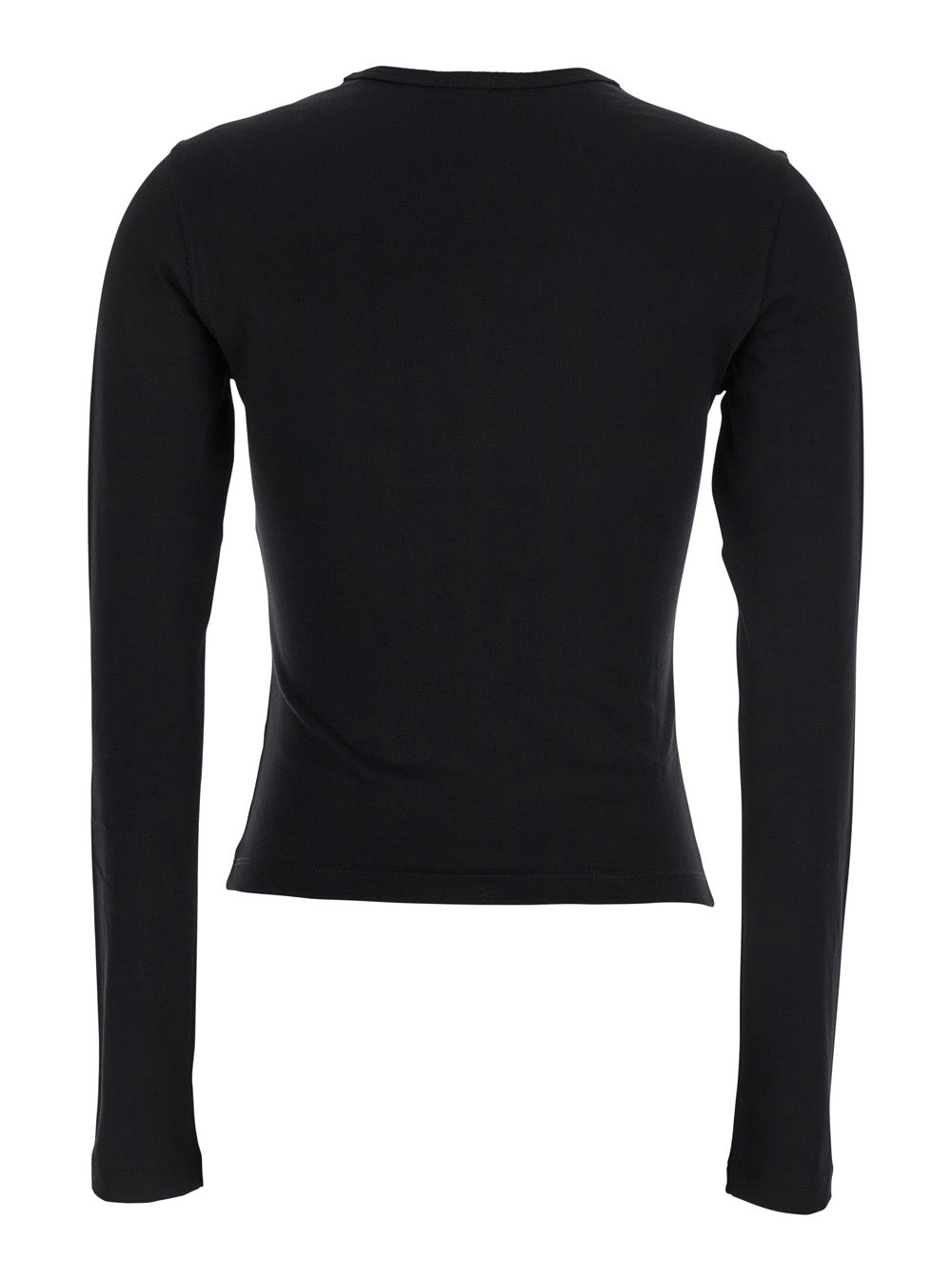 Diesel Women 'T-Uncutie' Black Top With Cut-Out Detail And Logo Patch On The Front In Cotton Woman