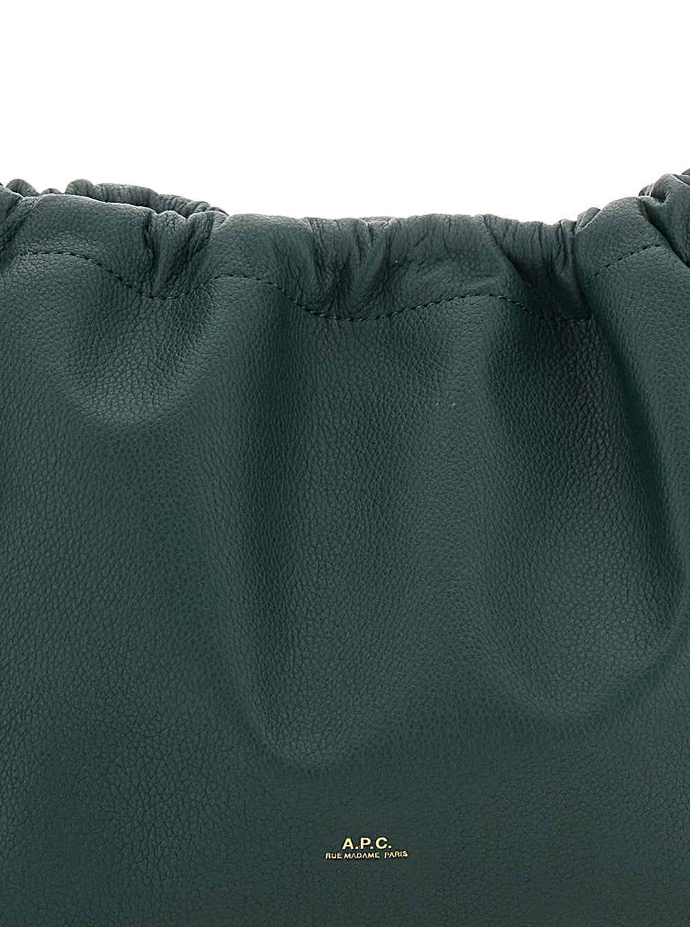 A.P.C. Women 'Ninon' Green Crossbody Bag With Drawstring Closure And Embossed Logo Lettering On The Front In Ecoleather Woman