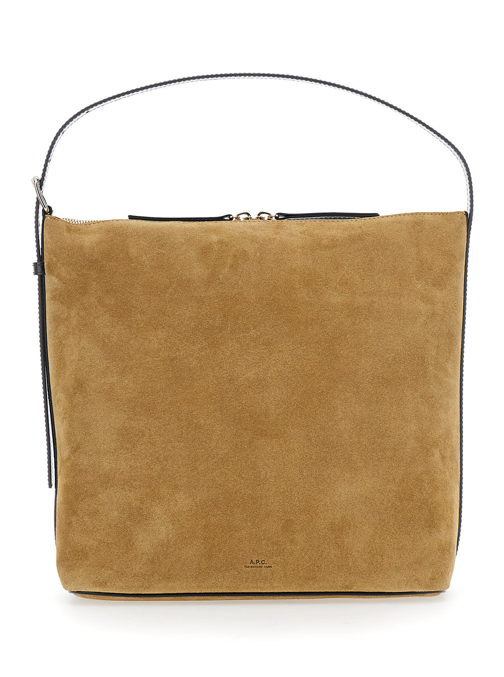 A.P.C. Women 'Vera' Beige Shoulder Bag With Top Handle And Zip Closure In Suede Woman