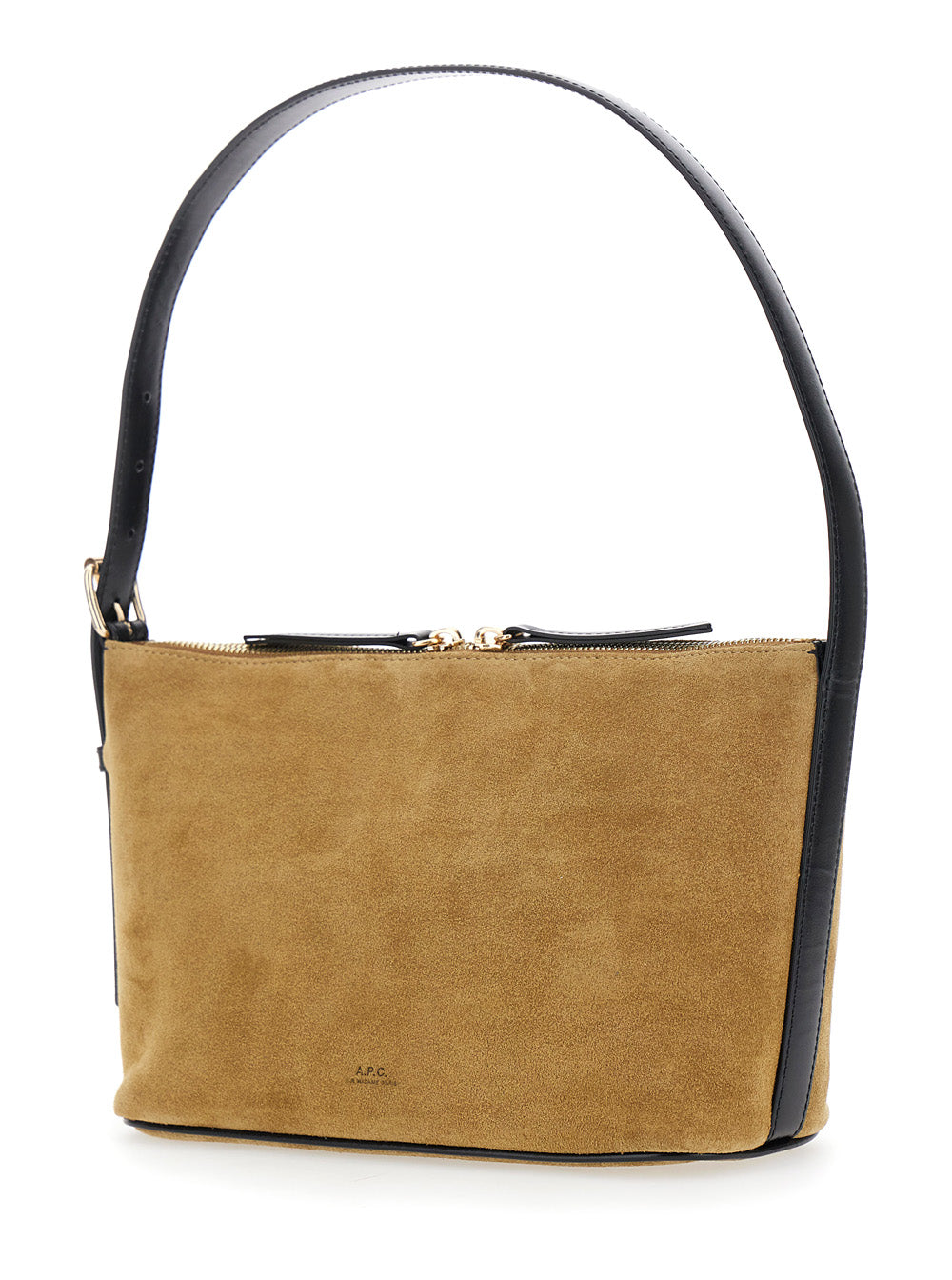 A.P.C. Women 'Vera' Beige Shoulder Bag With Top Handle And Zip Closure In Suede Woman