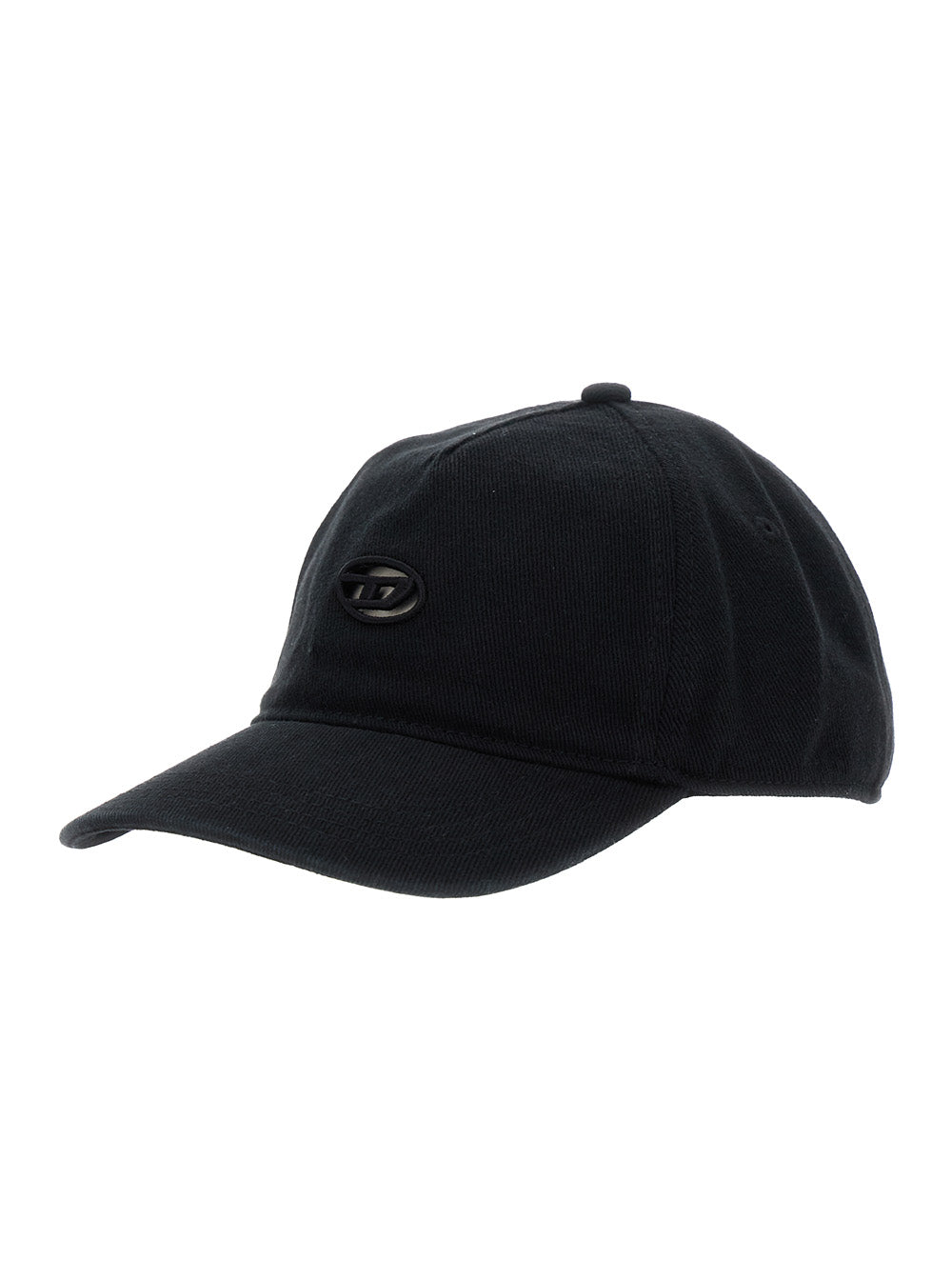 Diesel Men Black Baseball Cap With Logo Cut-Out On The Front In Cotton Man