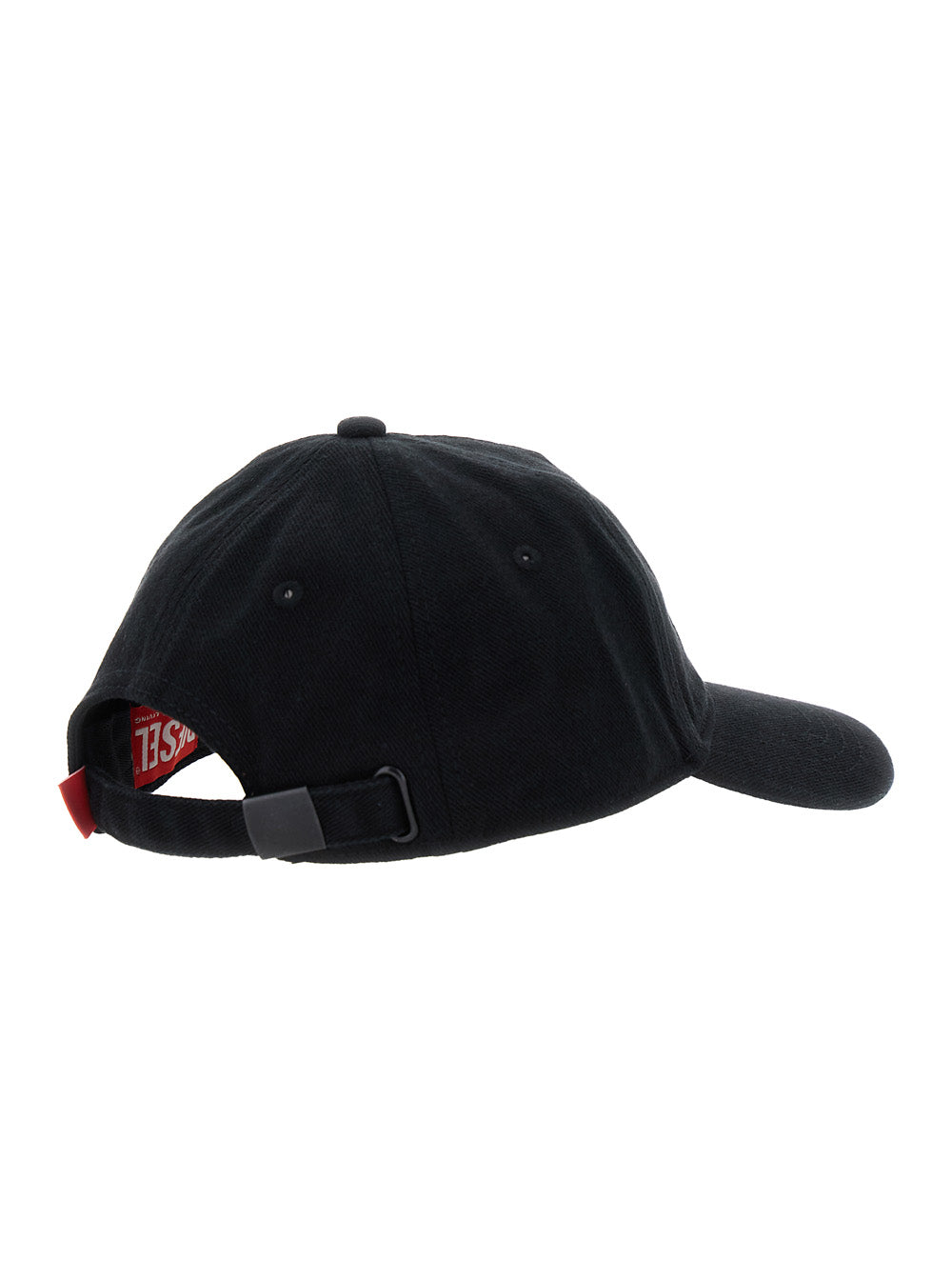 Diesel Men Black Baseball Cap With Logo Cut-Out On The Front In Cotton Man