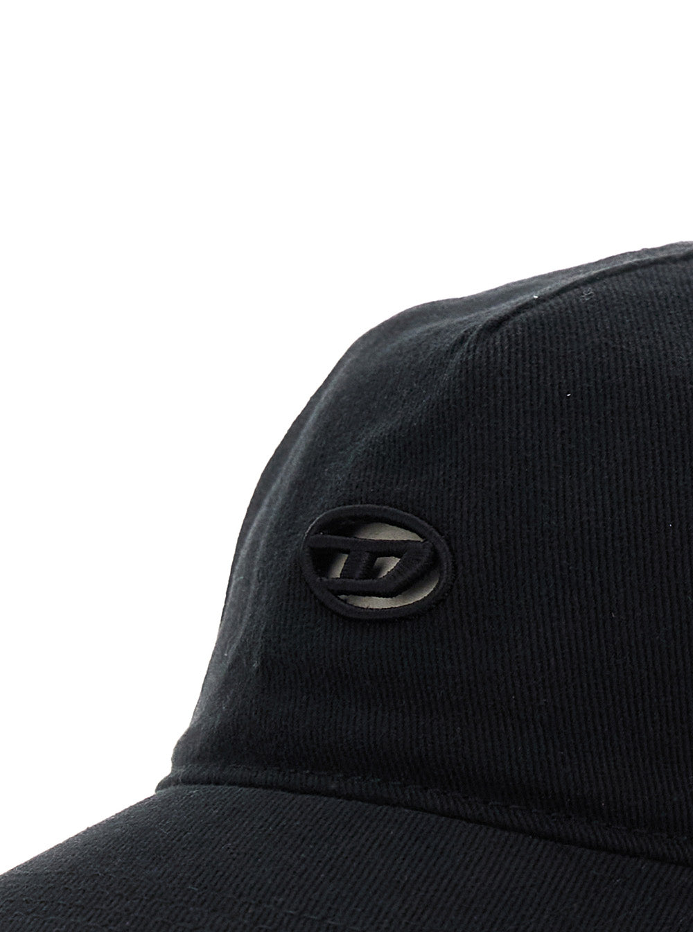 Diesel Men Black Baseball Cap With Logo Cut-Out On The Front In Cotton Man
