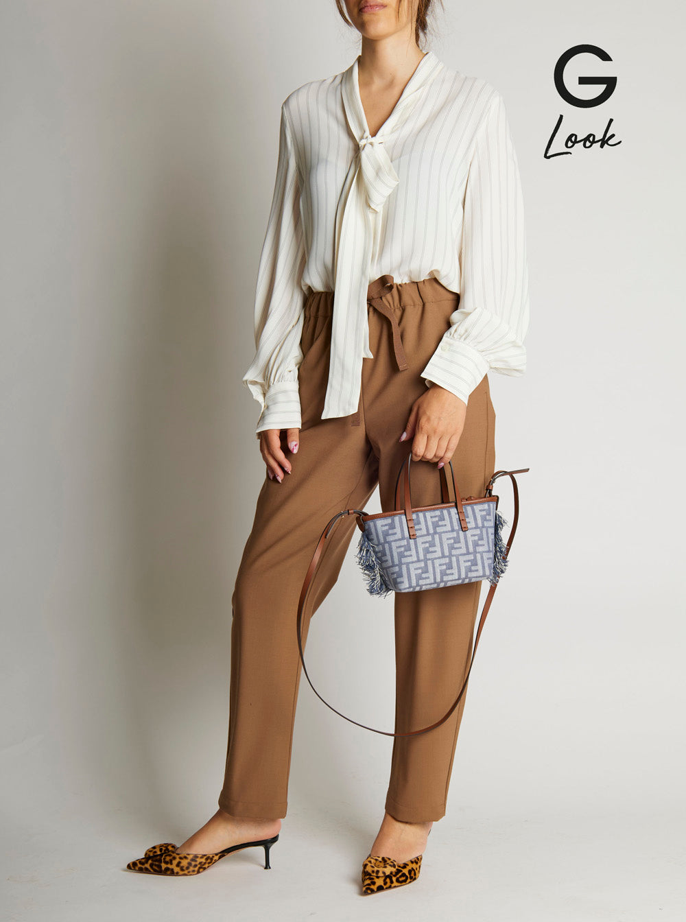 Fendi Women 'Roll' Blue Mini Bag With Adjustable And Removable Shoulder Strap And Fringed Details In Ff Canvas Woman