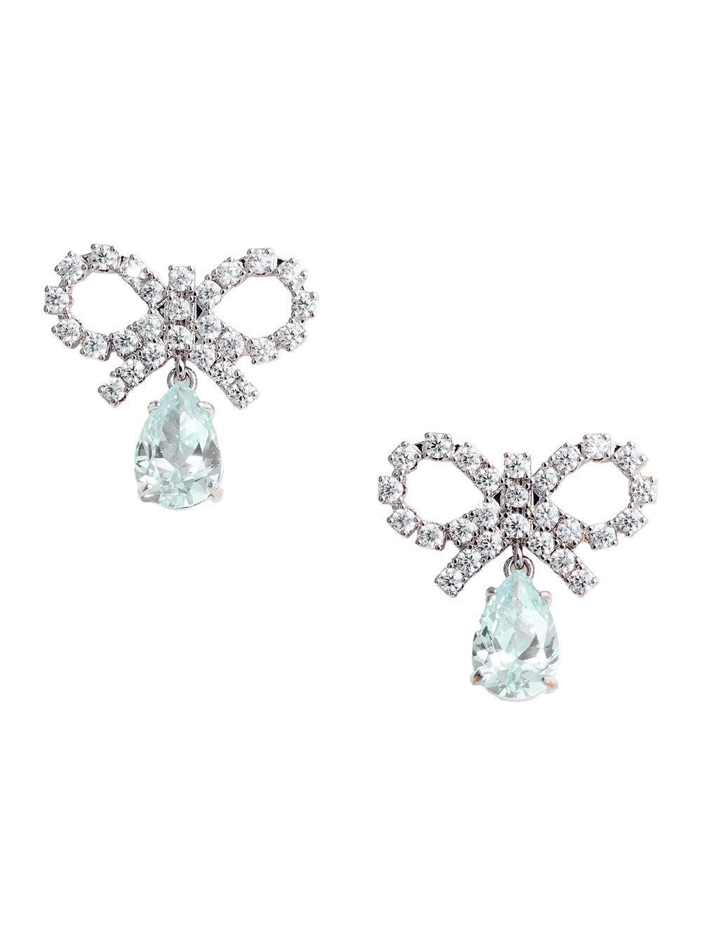 Self-Portrait Women Blue Earings With Bow Charm And Pendent Droplet Detail In Brass Blend Woman