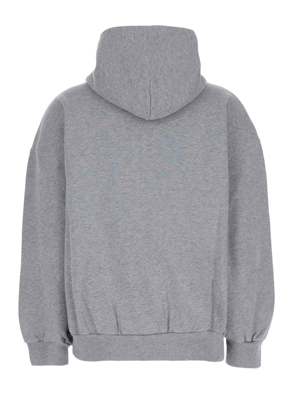 Balenciaga Women Grey Sweatshirt With Drawstring Hood And Print On The Front In Cotton Woman