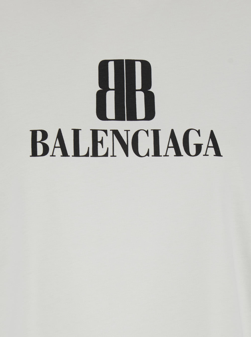 Balenciaga Women White Crewneck Cropped T-Shirt With Logo Lettering On The Front In Cotton Woman
