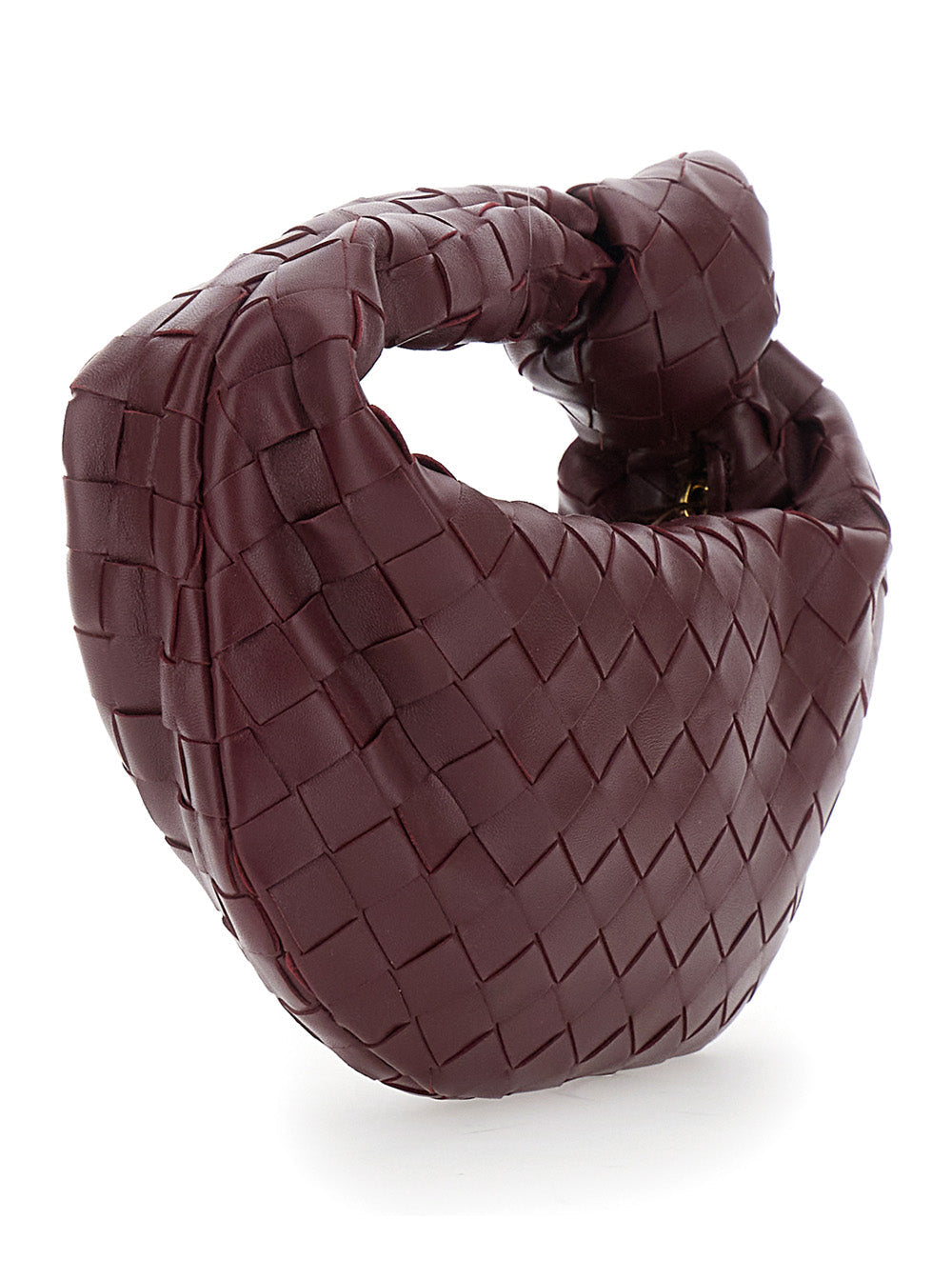 Bottega Veneta Women 'Mini Jodie' Bordeaux Handbag With Intrecciato Motif In Leather Woman
