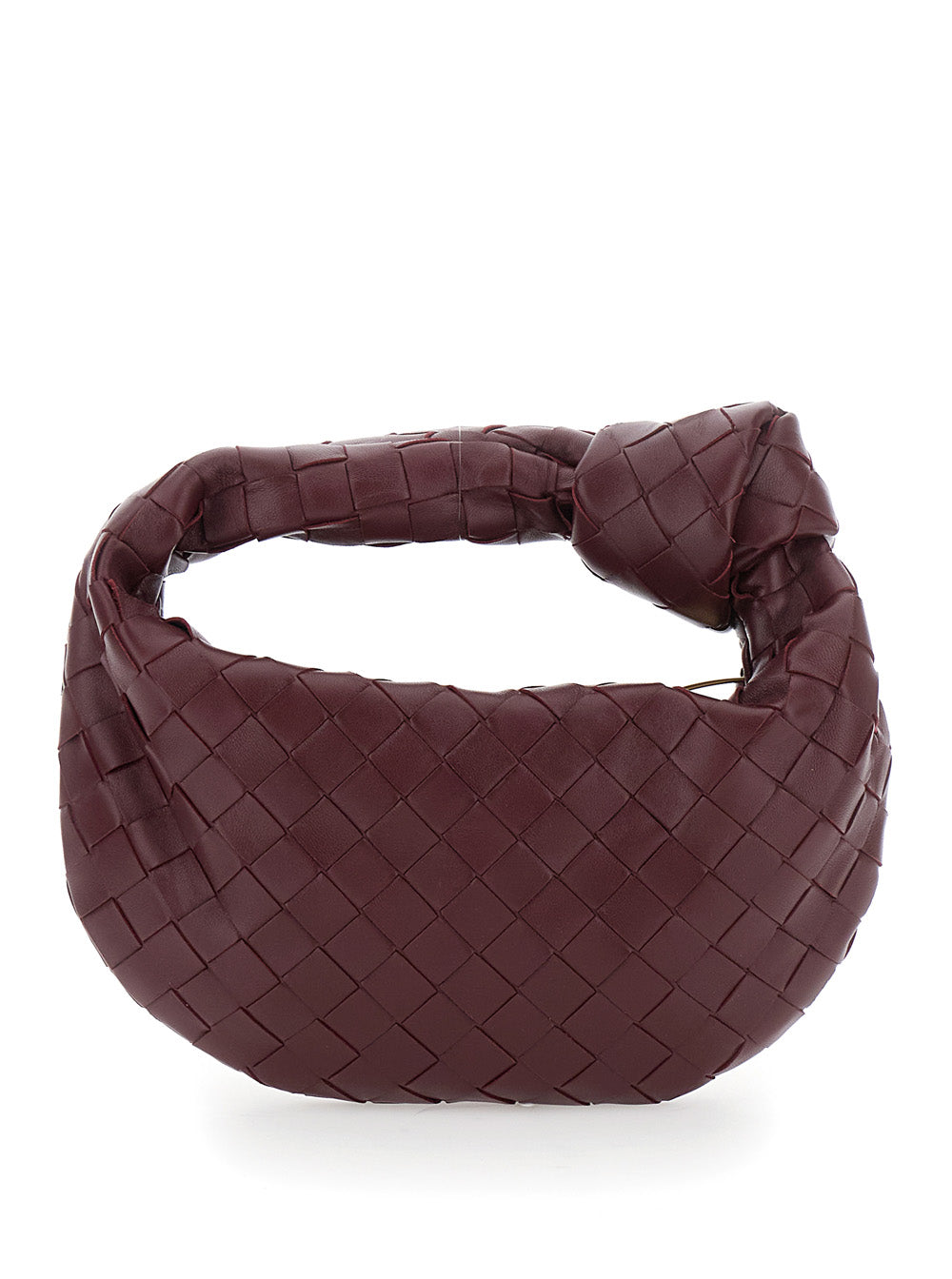 Bottega Veneta Women 'Mini Jodie' Bordeaux Handbag With Intrecciato Motif In Leather Woman