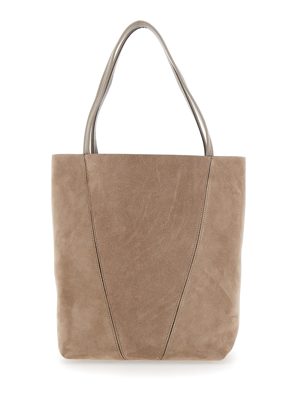 Chloé Women 'Spin' Grey Shoulder Bag With Chain-Link Detail With Logo Charm In Suede Woman