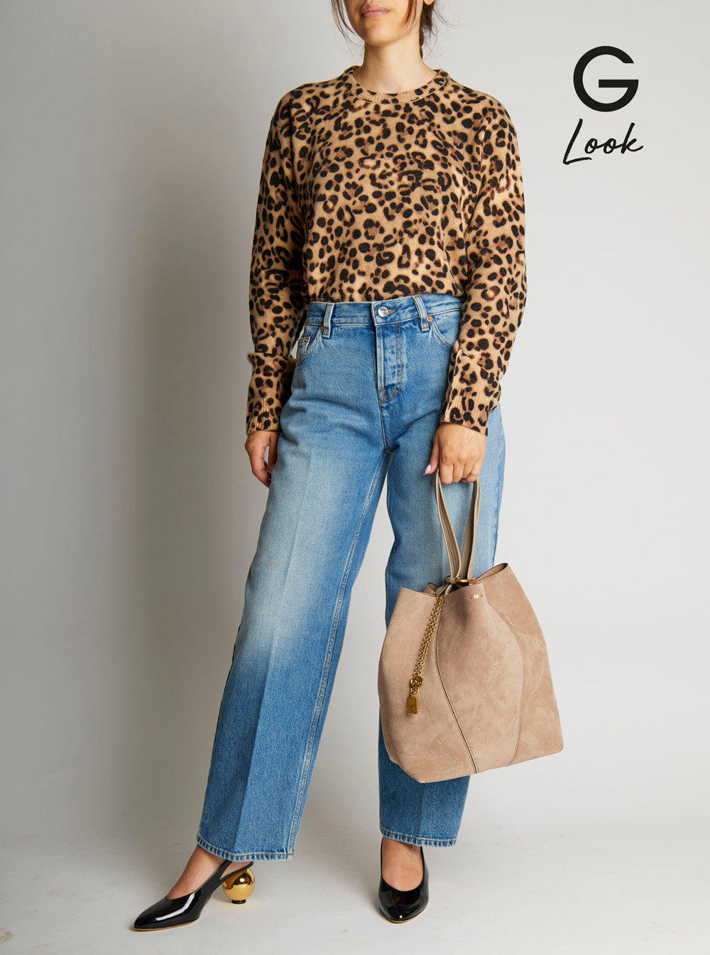 Chloé Women 'Spin' Grey Shoulder Bag With Chain-Link Detail With Logo Charm In Suede Woman