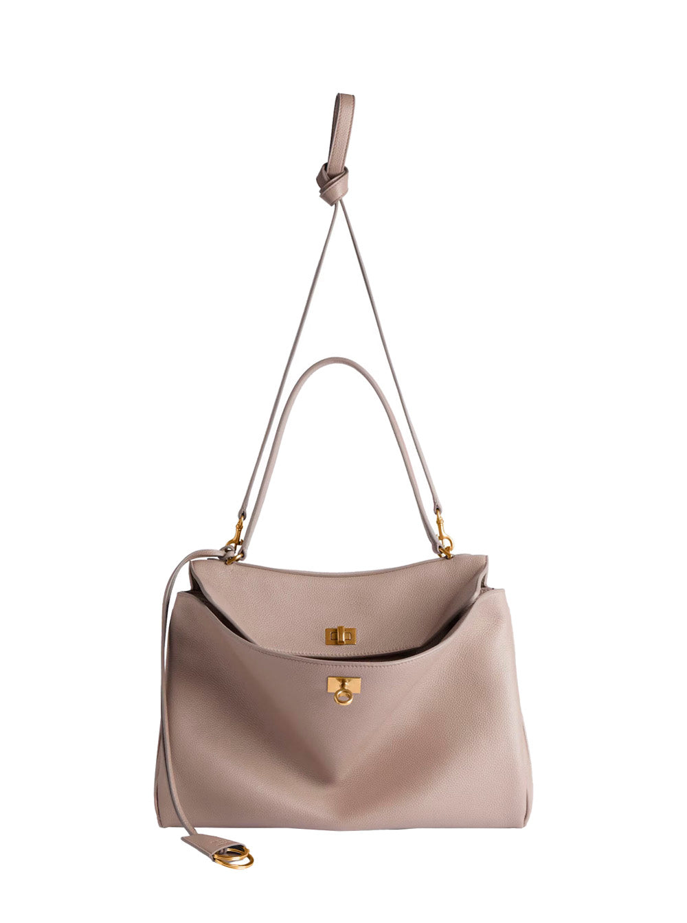 Balenciaga Women 'Rodeo' Beige Medium Handbag With Removable Key Holder In Smooth Leather Woman