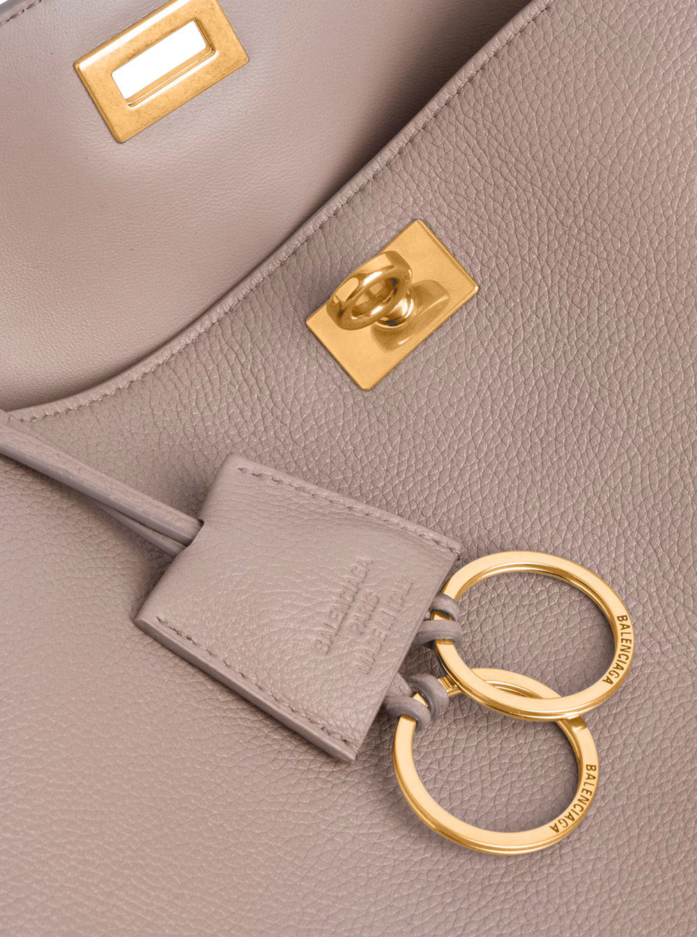 Balenciaga Women 'Rodeo' Beige Medium Handbag With Removable Key Holder In Smooth Leather Woman