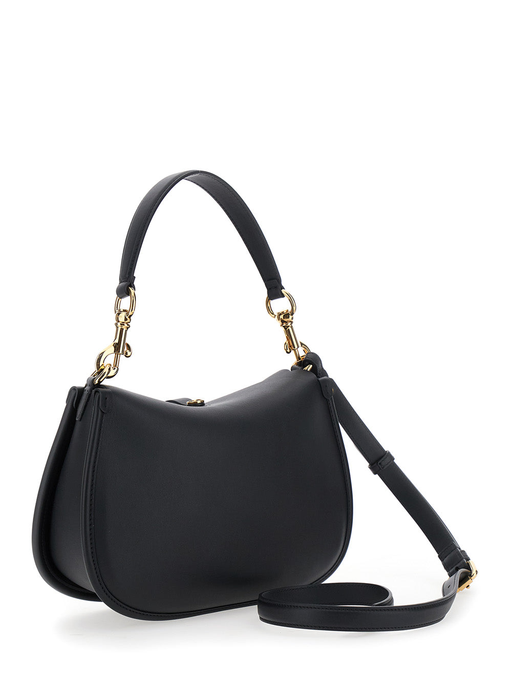 Etro Women Black Crossbody Bag With Removable Shoulder Strap And Belt With Buckle On The Front In Leather Woman