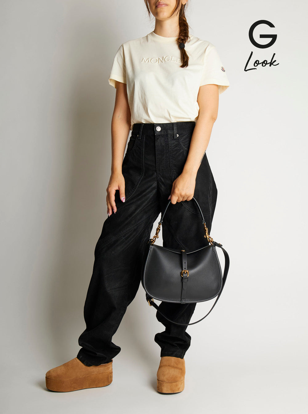 Etro Women Black Crossbody Bag With Removable Shoulder Strap And Belt With Buckle On The Front In Leather Woman