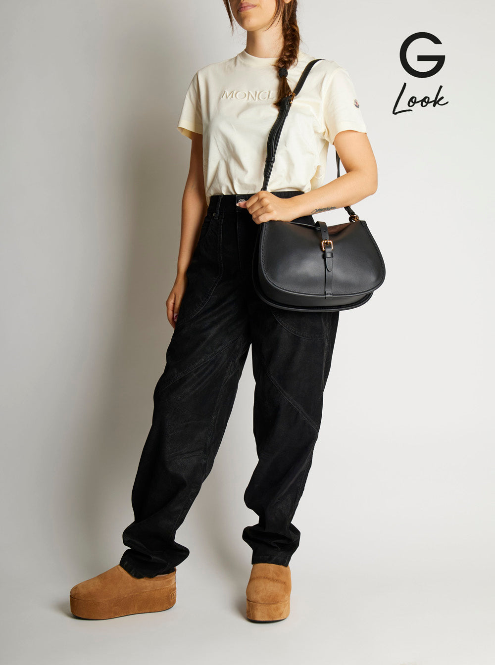 Etro Women Black Crossbody Bag With Removable Shoulder Strap And Belt With Buckle On The Front In Leather Woman