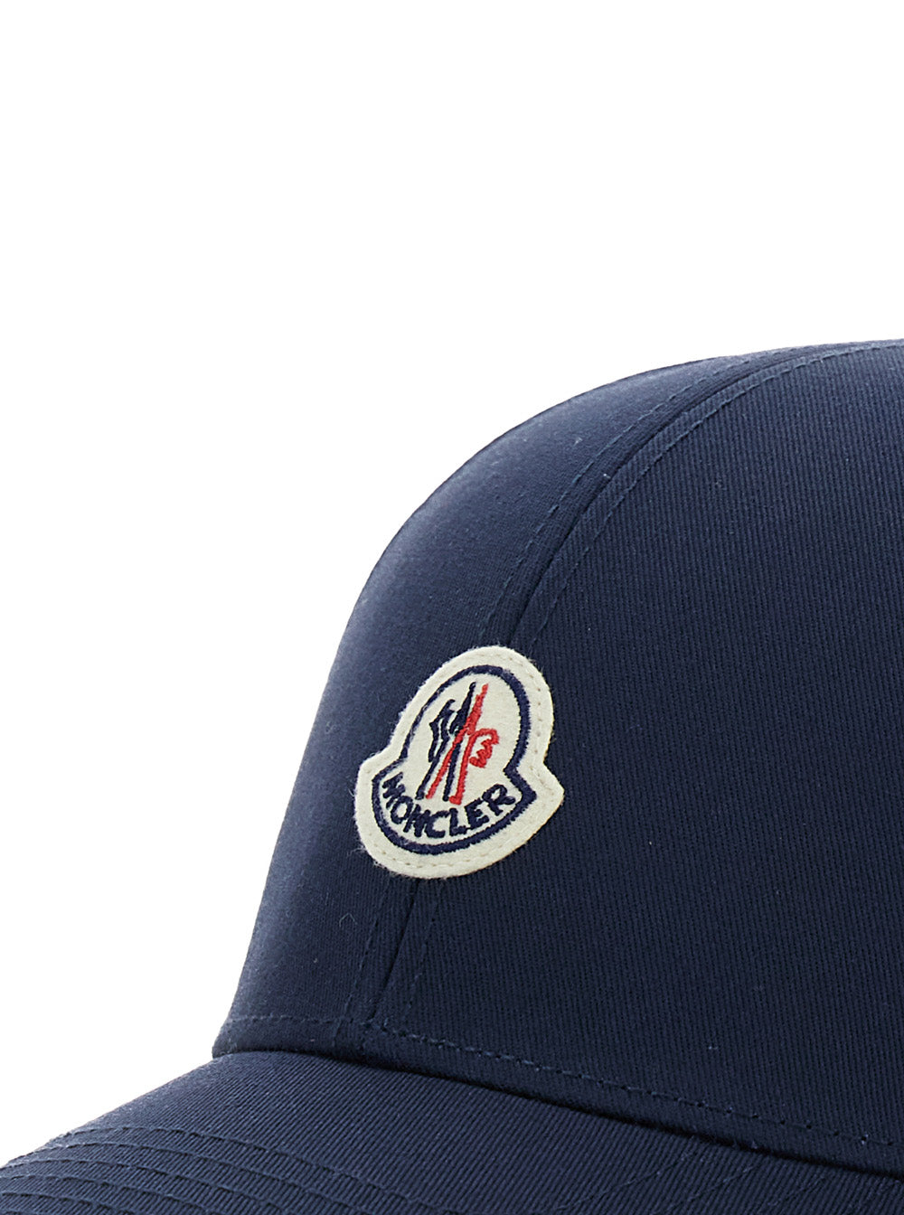 Moncler Men Black Baseball Cap With Logo Patch On The Front In Cotton Man