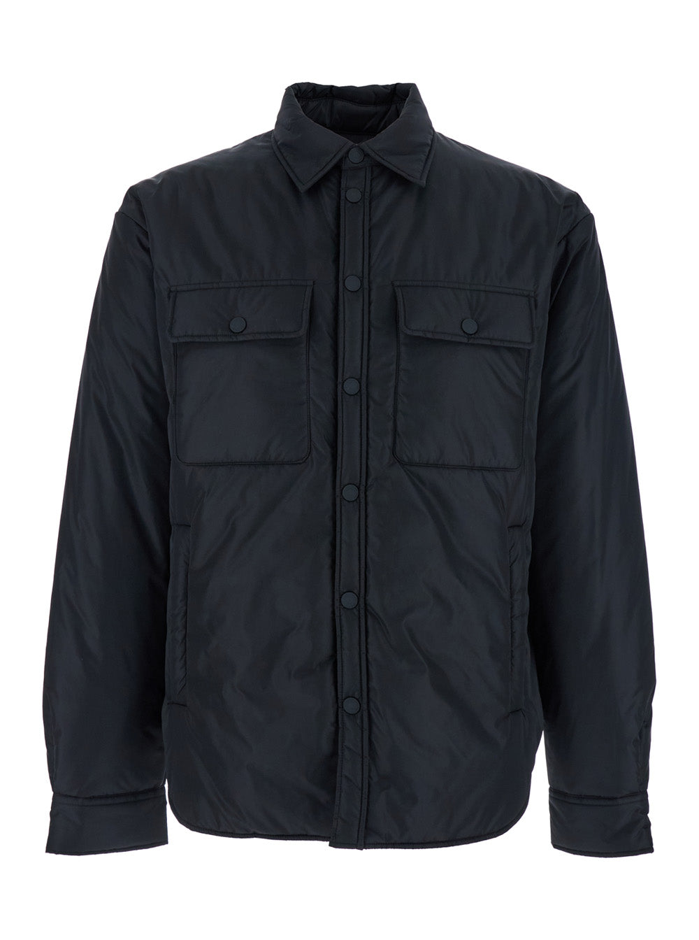 Dsquared2 Men Black Jacket With Classic Collar And Logo Print On The Rear In Tech Fabric Man
