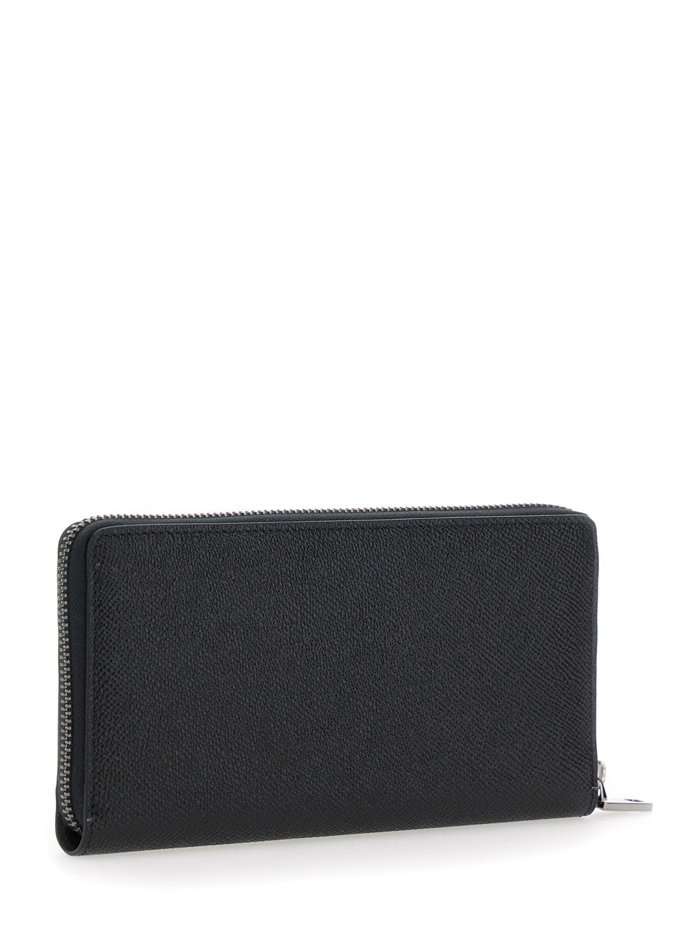 Dolce & Gabbana Men Black Wallet With Logo Plaque On The Front In Grained Leather Man