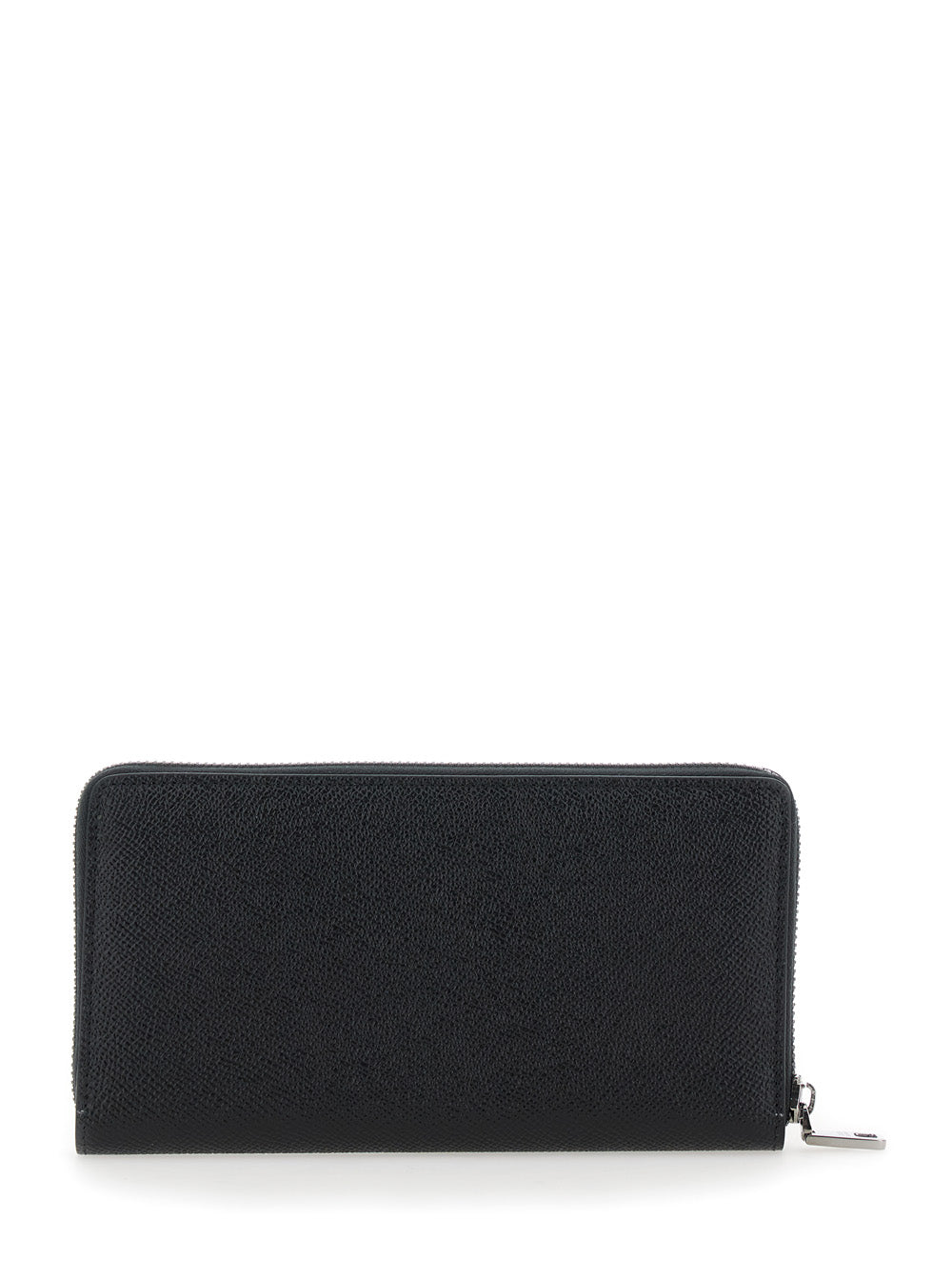 Dolce & Gabbana Men Black Wallet With Logo Plaque On The Front In Grained Leather Man