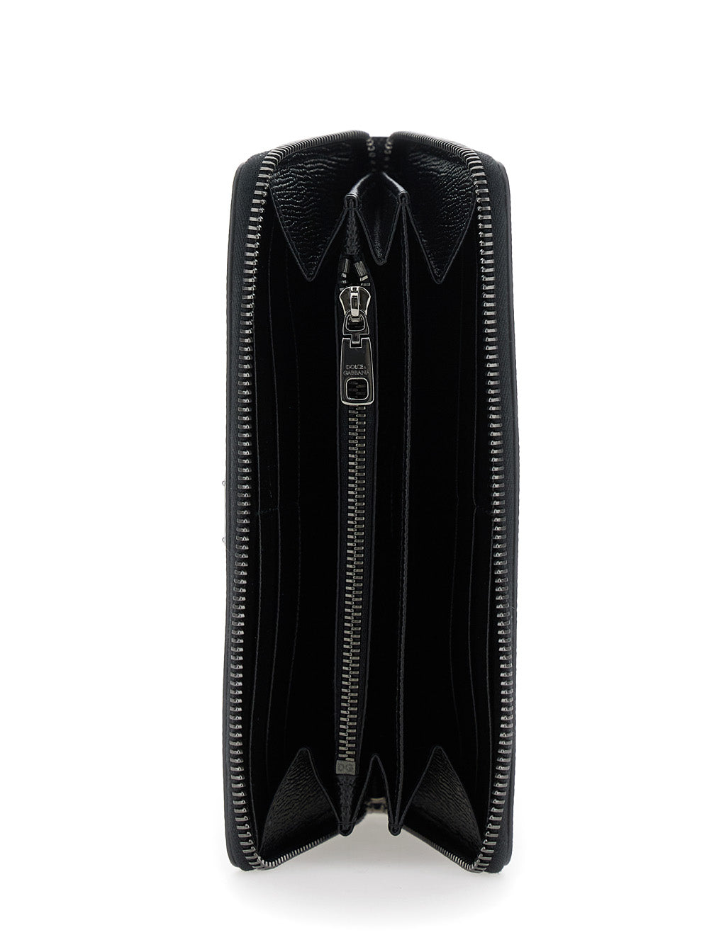 Dolce & Gabbana Men Black Wallet With Logo Plaque On The Front In Grained Leather Man