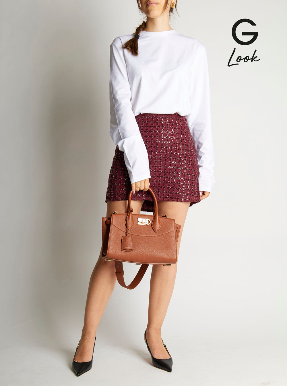 Ferragamo Women 'Soft' Brown Handbag With Adjustable And Removable Shoulder Strap And Removable Logo Tag On The Front In Leather Woman