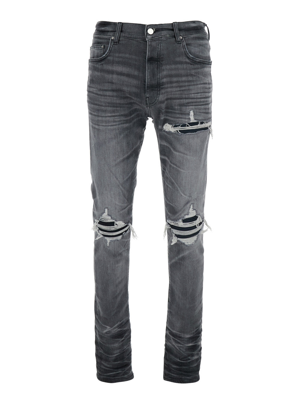 Amiri Men Grey Jeans With Tear Design And Belt Loops In Cotton Man