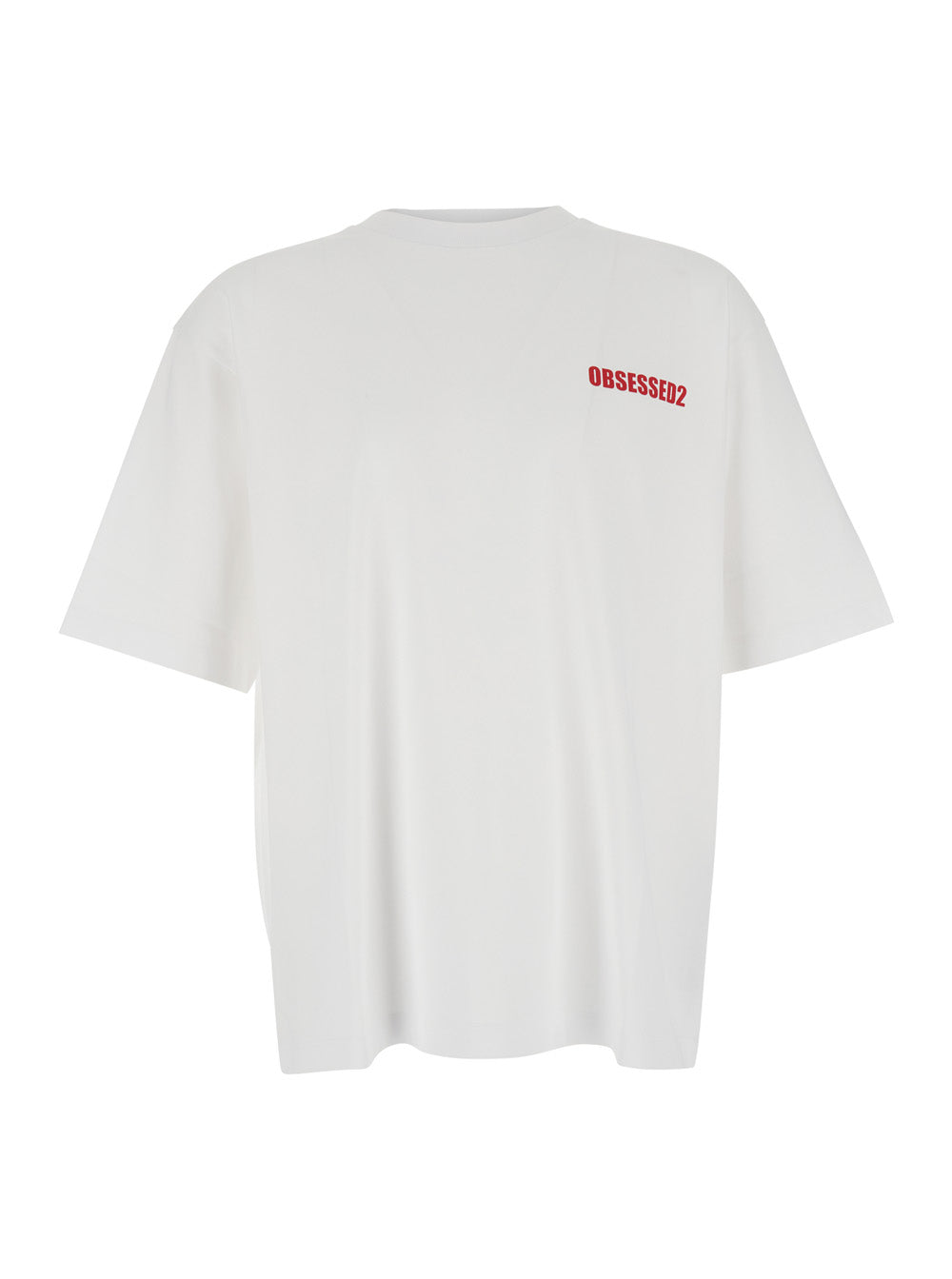 Dsquared2 Men White T-Shirt With Logo On The Front In Cotton Man