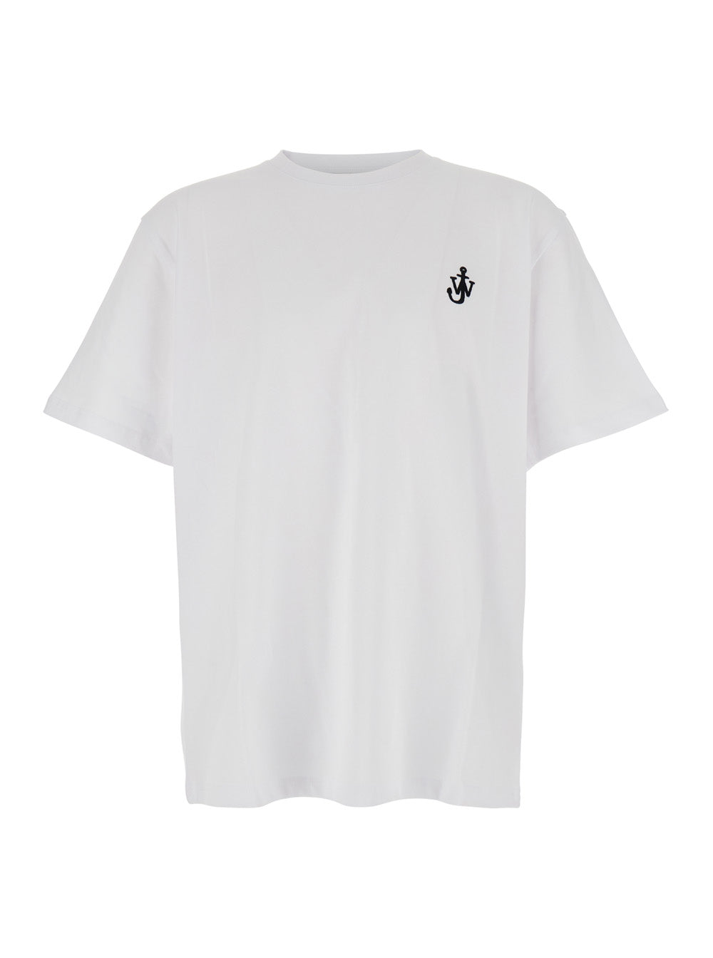 Jw Anderson Men White T-Shirt With Logo On The Front In Cotton Man