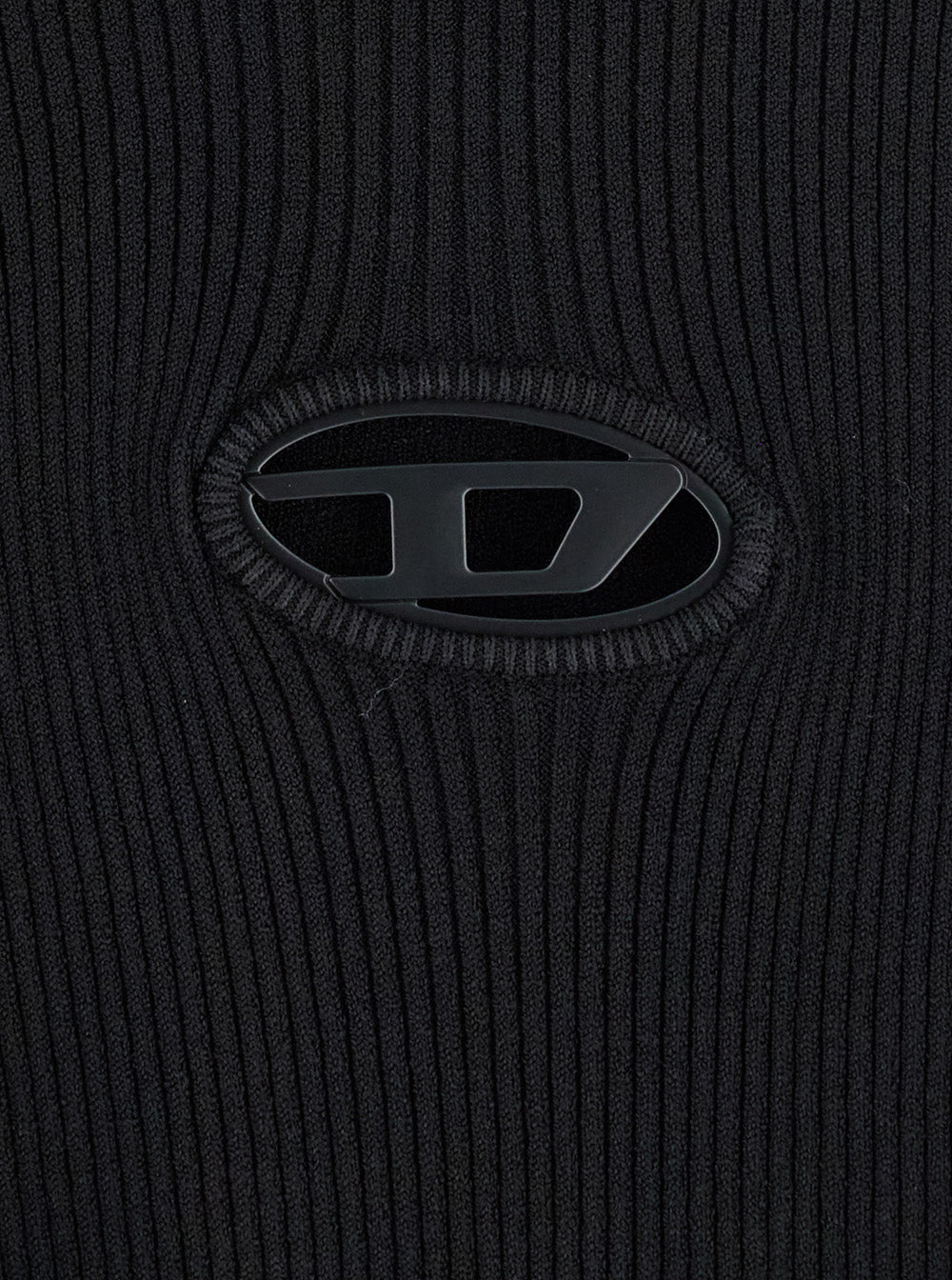 Diesel Men 'Zacary' Black T-Shirt With Round Neck And Oval D Cut-Out On The Front In Tech Fabric Man