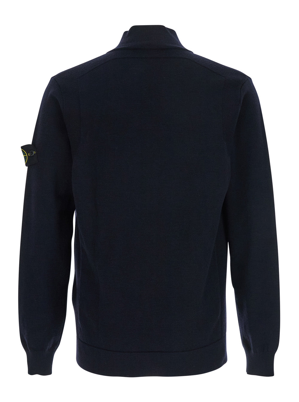 Stone Island Men Blue Cardigan With Removable Compass Logo Applied On The Sleeve In Cotton Man
