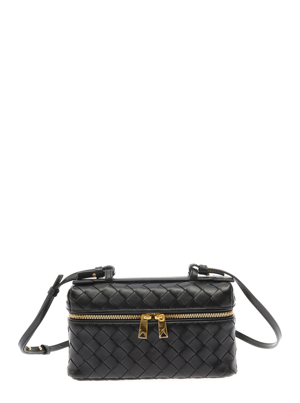 Bottega Veneta Women Black Vanity Case With Intrecciato Motiv In Leather Woman